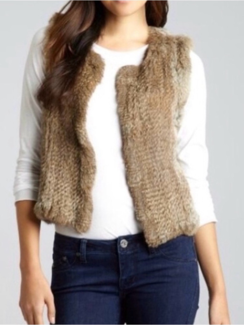 525 American Luxe Vest 100% real rabbit fur
